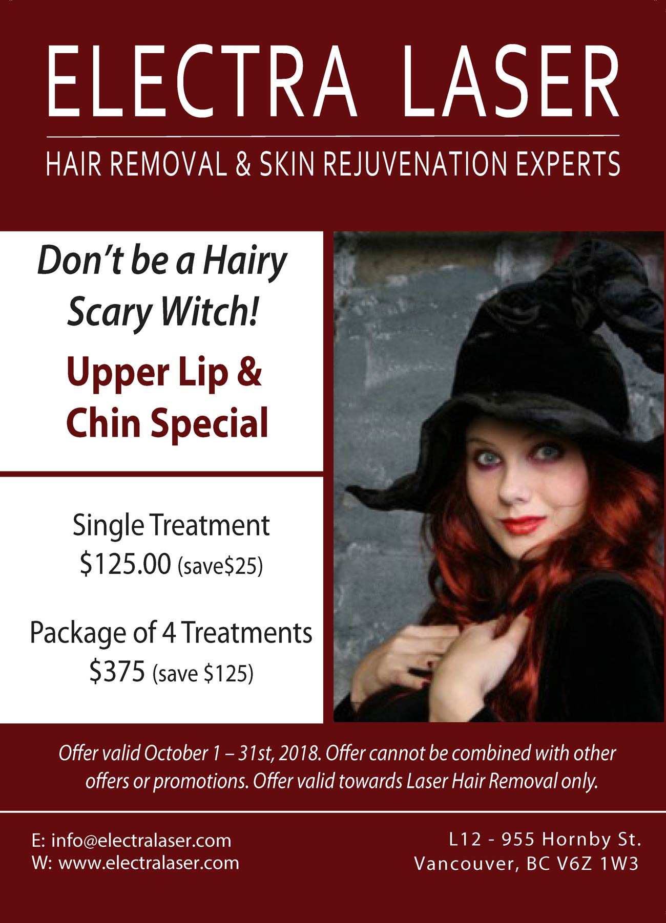 Check out our laser hair removal specials.